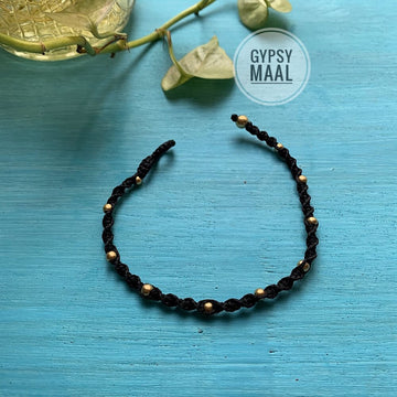 Brass Beads & Macrame Anklet